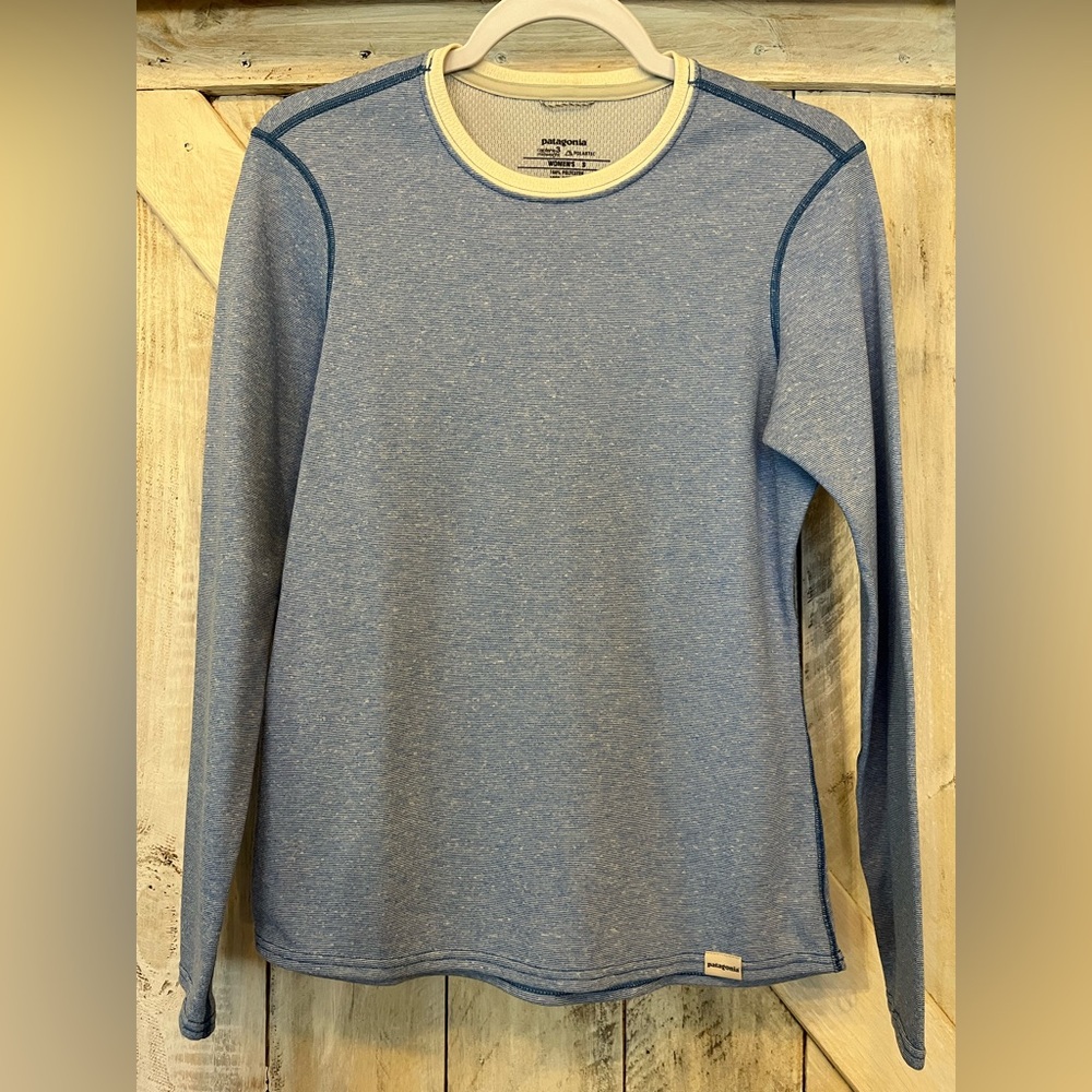 Patagonia Women's Capilene Midweight Crew Baselayer Polartec Blue Outdoors Small